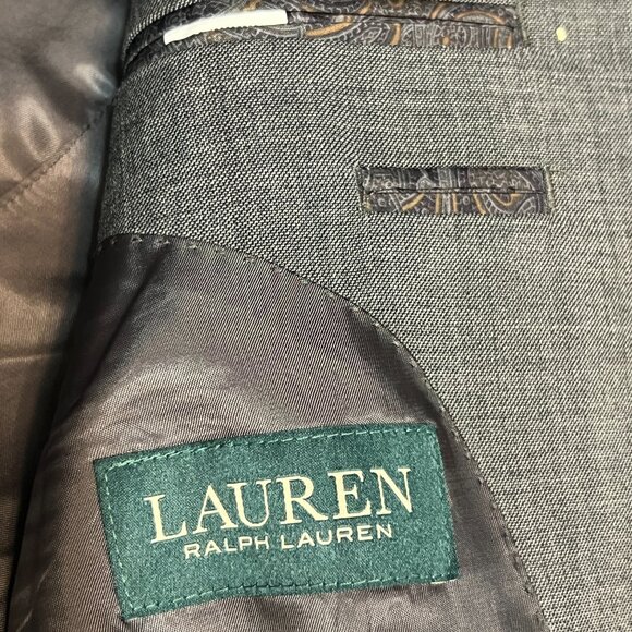 Lauren Ralph Lauren Men's 42L Sport Coat Gray 100% Wool Blazer Jacket Two Button - Picture 5 of 12